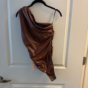 Brown One-Shoulder top